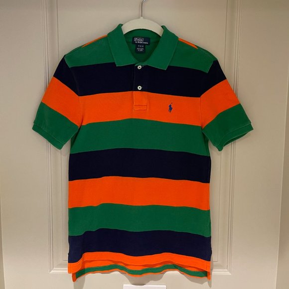 Striped Cotton Mesh Polo - Picture 1 of 1
